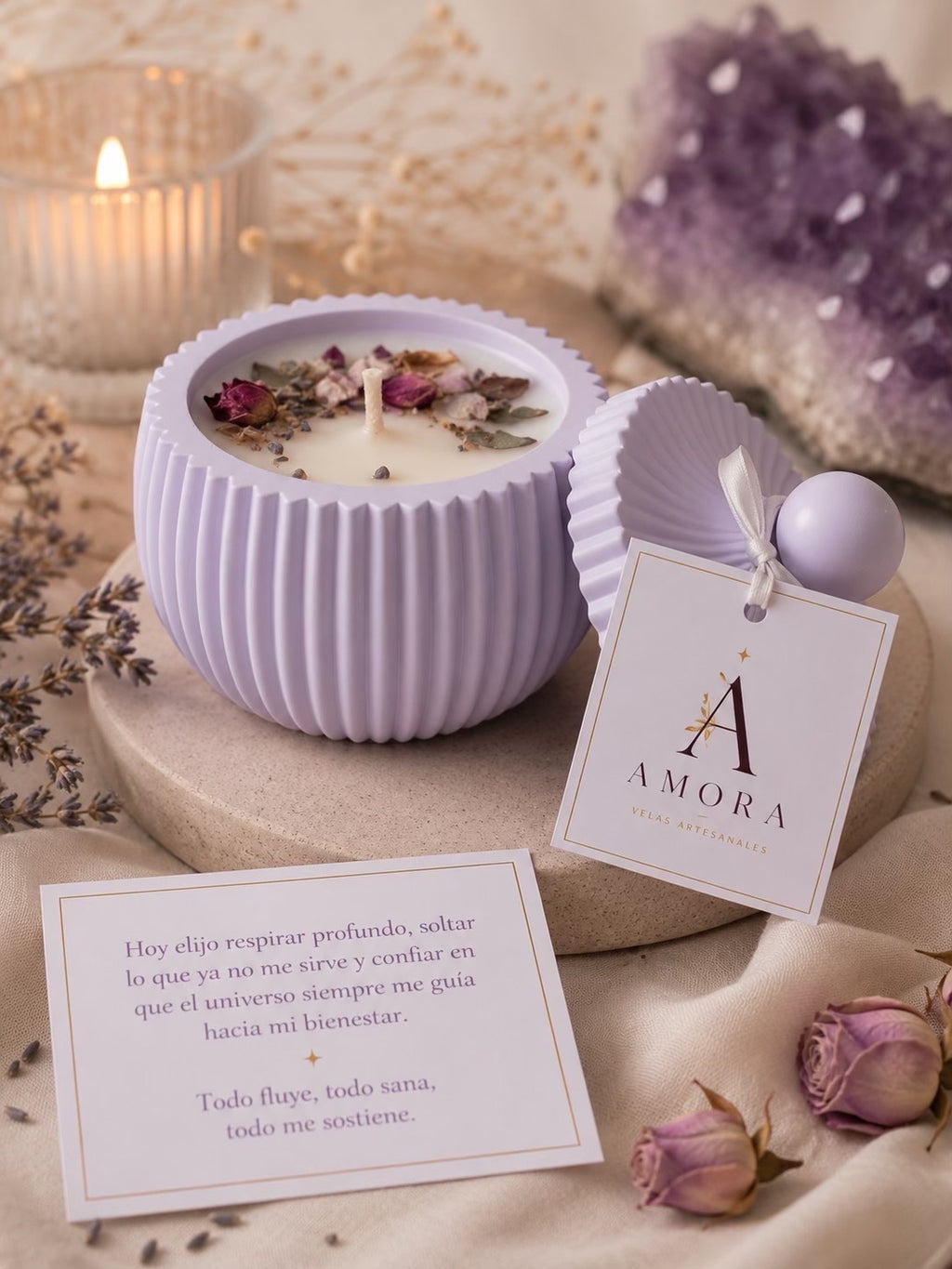 Luna Serena | Vela Artesanal Relajante – Amora
